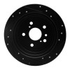 R1 04-10 Toyota SIENNA Rear Left Drilled & Slotted Black Brake Rotor