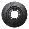R1 90-04 Mitsubishi Montero Sport (USA/Canada) Front Right Drilled & Slotted Black Brake Rotor