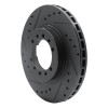 R1 90-04 Mitsubishi Montero Sport (USA/Canada) Front Left Drilled & Slotted Black Brake Rotor