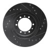 R1 90-04 Mitsubishi Montero Sport (USA/Canada) Front Left Drilled & Slotted Black Brake Rotor
