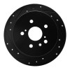R1 04-09 Lexus RX350 Rear Left Drilled & Slotted Black Brake Rotor