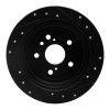 R1 04-09 Lexus RX350 Rear Left Drilled & Slotted Black Brake Rotor