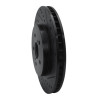 R1 04-09 Lexus RX350 Front Right Drilled & Slotted Black Brake Rotor