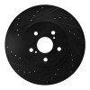 R1 04-09 Lexus RX350 Front Left Drilled & Slotted Black Brake Rotor