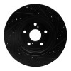 R1 04-09 Lexus RX350 Front Left Drilled & Slotted Black Brake Rotor
