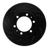 R1 03-23 Toyota Tacoma Front Left Drilled & Slotted Black Brake Rotor