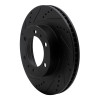 R1 03-23 Toyota Tacoma Front Left Drilled & Slotted Black Brake Rotor