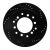 R1 01-09 Lexus GX470 Rear Right Drilled & Slotted Black Brake Rotor