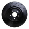 R1 08-15 Mitsubishi Lancer Front Right Drilled & Slotted Black Brake Rotor