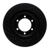 R1 03-09 Lexus GX470 Front Right Drilled & Slotted Black Brake Rotor