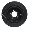 R1 08-15 Mitsubishi Lancer Rear Right Drilled & Slotted Black Brake Rotor