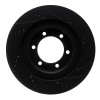 R1 03-09 Lexus GX470 Front Left Drilled & Slotted Black Brake Rotor