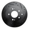 R1 06-12 Mitsubishi Eclipse Rear Right Drilled & Slotted Black Brake Rotor