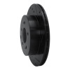 R1 06-12 Mitsubishi Eclipse Rear Right Drilled & Slotted Black Brake Rotor