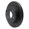 R1 06-12 Mitsubishi Eclipse Rear Left Drilled & Slotted Black Brake Rotor