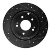 R1 06-12 Mitsubishi Eclipse Rear Left Drilled & Slotted Black Brake Rotor