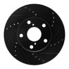 R1 01-05 Toyota RAV4 Front Right Drilled & Slotted Black Brake Rotor