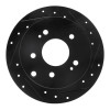 R1 04-12 Mitsubishi Eclipse Rear Right Drilled & Slotted Black Brake Rotor