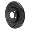 R1 04-12 Mitsubishi Galant Front Left Drilled & Slotted Black Brake Rotor