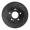 R1 00-24 Chrysler SEBRING Front Left Drilled & Slotted Black Brake Rotor