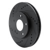 R1 00-24 Chrysler SEBRING Front Left Drilled & Slotted Black Brake Rotor