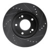 R1 00-24 Chrysler SEBRING Front Left Drilled & Slotted Black Brake Rotor