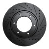 R1 93-97 Lexus LX450 Front Right Drilled & Slotted Black Brake Rotor