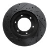 R1 93-97 Lexus LX450 Front Right Drilled & Slotted Black Brake Rotor