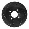 R1 98-07 Mitsubishi Mirage Front Left Drilled & Slotted Black Brake Rotor