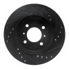 R1 98-07 Mitsubishi Mirage Front Left Drilled & Slotted Black Brake Rotor