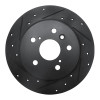 R1 99-03 Lexus RX300 Rear Left Drilled & Slotted Black Brake Rotor