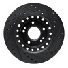 R1 93-99 Dodge STEALTH Front Left Drilled & Slotted Black Brake Rotor