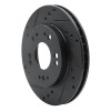 R1 90-05 Chrysler SEBRING Front Left Drilled & Slotted Black Brake Rotor