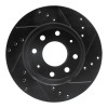 R1 88-07 Dodge Colt Front Left Drilled & Slotted Black Brake Rotor