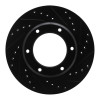 R1 90-92 Toyota Land Cruiser Front Right Drilled & Slotted Black Brake Rotor