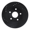 R1 91-94 Toyota Previa Front Right Drilled & Slotted Black Brake Rotor