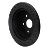 R1 86-97 Toyota Previa Rear Right Drilled & Slotted Black Brake Rotor