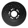 R1 91-04 Dodge STEALTH Front Left Drilled & Slotted Black Brake Rotor