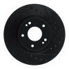 R1 91-93 Dodge STEALTH Front Right Drilled & Slotted Black Brake Rotor