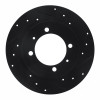 R1 88-93 Dodge Colt Rear Right Drilled & Slotted Black Brake Rotor