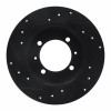 R1 88-93 Dodge Colt Rear Right Drilled & Slotted Black Brake Rotor