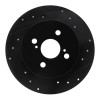 R1 12-18 Toyota Yaris (USA/Canada) Rear Right Drilled & Slotted Black Brake Rotor