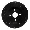R1 12-18 Toyota Yaris (USA/Canada) Rear Right Drilled & Slotted Black Brake Rotor