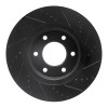 R1 07-24 Infiniti QX56 Front Left Drilled & Slotted Black Brake Rotor