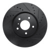 R1 05-14 Infiniti FX45 Front Right Drilled & Slotted Black Brake Rotor