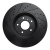 R1 05-14 Infiniti FX45 Front Right Drilled & Slotted Black Brake Rotor
