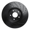 R1 05-14 Infiniti FX35 Front Left Drilled & Slotted Black Brake Rotor