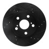 R1 10-17 Lexus CT200H Front Right Drilled & Slotted Black Brake Rotor