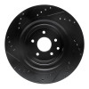 R1 08-25 Infiniti Q60 Rear Right Drilled & Slotted Black Brake Rotor
