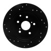 R1 09-13 Pontiac Vibe Rear Right Drilled & Slotted Black Brake Rotor